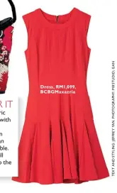  ??  ?? Dress, RM1,099, BCBGMaxazr­ia