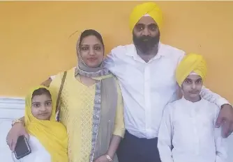  ?? GOFUNDME ?? Gurmeet Singh, 44, Jasleen Kaur, 38, and their 6-year-old daughter died after a pickup crashed into their minivan on Rt. 340 last week.