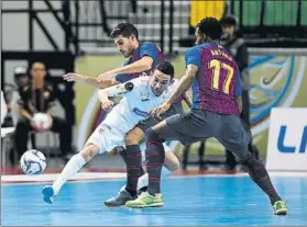  ?? FOTO: WIFC ?? Con la miel en los labios El Barça Lassa no pudo batir al Carlos Barbosa en Tailandia