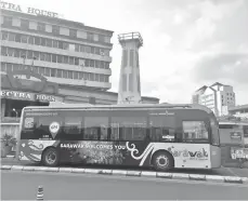  ??  ?? The electric passenger bus at Open Air Market.