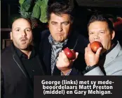  ??  ?? George (links) met sy medebeoord­elaars Matt Preston (middel) en Gary Mehigan.