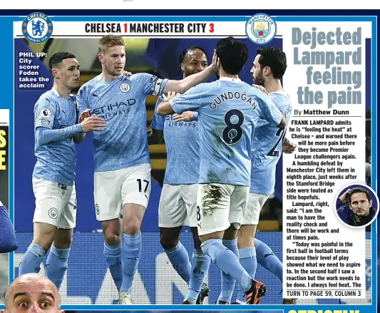  ??  ?? PHIL UP: City scorer Foden takes the acclaim