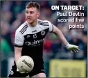  ?? ?? ON TARGET: Paul Devlin scored five points