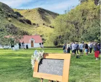  ?? PHOTO: SARAH ROWLAND ?? A sign greets visitors to Station Peak’s centenary celebratio­ns.