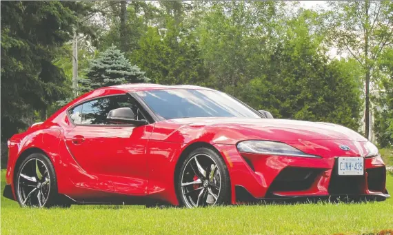  ?? COSTA MOUZOURIS ?? The 2020 Toyota Supra differs from its ancestors in that it is now an Austrian-made BMW at heart. It shares a platform with BMW’S Z4, but it is a different beast.