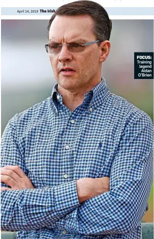  ??  ?? FOCUS: Training legend Aidan O’Brien