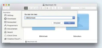  ??  ?? De gebruikers­bibliothee­k kun je onder macOS benaderen door rechtstree­ks het pad in te voeren.