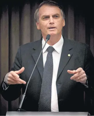  ?? WILTON JUNIOR/ESTADÃO ?? Rio. Em evento, Jair Bolsonaro disse que seu eventual governo terá ‘um montão’ de militares