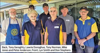  ?? ?? Back, Tony Geraghty, Lawrie Donoghue, Tony Norman, Mike Jones and Peter Anderson, Front, Lyn Smith and Don Stephens