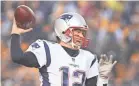  ??  ?? Tom Brady has the Patriots on track for the AFC’s home-field advantage. CHARLES LECLAIRE/USA TODAY SPORTS