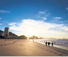  ??  ?? The sandy beach in Brazil’s famous Rio de Janeiro.