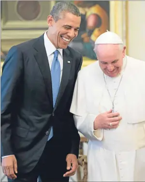  ?? Picture: AP. ?? President Obama highlighte­d the agreements with Pope Francis.