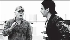  ??  ?? Director Scott Ellis, left, talks with Santino Fontana during rehearsal.