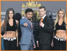  ??  ?? El filipino Manny Pacquiao enfrentará esta noche (hora de México) a Jeff Horn en Brisbane, Australia