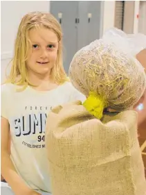  ?? Photo/ Alyssa Smith ?? Peyton Harrison, 8, created a scarecrow.