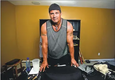  ?? PHOTO BY DAVID BECKER ?? From his home studio in Vegas, former American League MVP Jose Canseco is an NBC Sports California analyst after Oakland A’s games. “It’s an opportunit­y ... maybe even a little bit of a second chance,” says A’s president Dave Kaval.