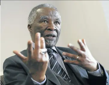  ?? Picture: ALAISTER RUSSELL ?? RULE OF LAW: Former president Thabo Mbeki rejects the view that courts are overreachi­ng themselves