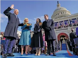  ?? Picture: AFP ?? SOLEMN PROMISE. Joe Biden is sworn in by Supreme Court Chief Justice John Roberts, right.