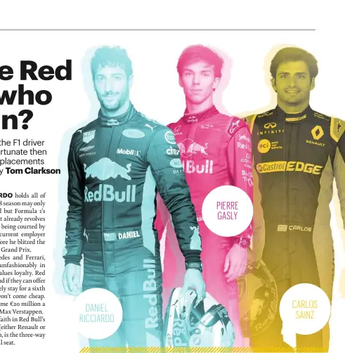  ??  ?? DANIEL RICCIARDO PIERRE GASLY CARLOS SAINZ