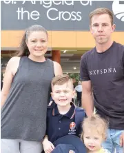  ??  ?? Right: The Lia family - Paige, Seth, Zara and Michael get set to see Seth off on his first day at his new school.