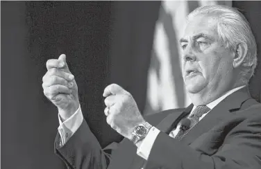  ?? Kristoffer Tripplaar / Sipa USA/TNS ?? Rex Tillerson, chairman, president and CEO of Exxon Mobil, has been selected to serve as secretary of state.