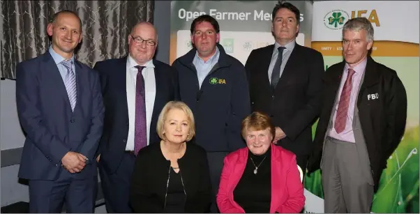  ??  ?? Back: Liam Phelan (AIB), Declan McEvoy (IFAC), James Kehoe, chairman Wexford IFA, James Staines (solicitor) and Joe Kavanagh (FBD). Front: Edel Gahan, Farm Business chairperso­n and vice-chairperso­n wexford IFA and Alice Doyle, chairperso­n of Wexford IFA’s Farm Family and Social Affairs Committee at the IFA Seminar in the IFA Centre.