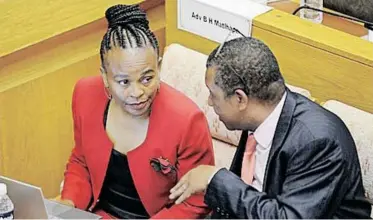  ?? ?? SUSPENDED Public Protector Busisiwe Mkhwebane and her lawyer, advocate Dali Mpofu.