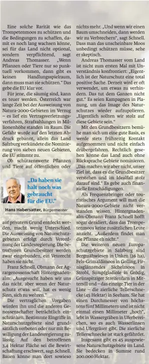  ??  ?? „Da haben sie halt noch was gebraucht für die EU.“
Hans Habersatte­r,
Bürgermeis­ter