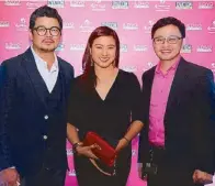  ??  ?? Julius and Christine Babao with RWM PR manager Archie Nicasio.