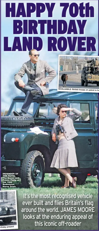  ?? Pictures: TIM SCRIVENER; ALPHA; GETTY ?? DEFENDER OF THE FAITH: The Queen and Prince Philip at the 1968 Badminton Horse Trials