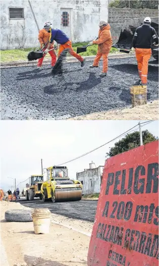  ?? AGENCIA PUNTA ALTA ?? Los trabajos que se llevan a cabo en la avenida Triunvirat­o, de ruta 249 hasta calle Estomba.