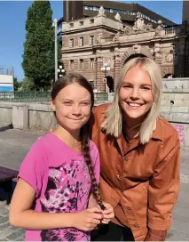  ?? Bild: Privat ?? Caroline Björnerhag mötte Greta Thunberg innan Sveriges mest berömda person seglade till USA.