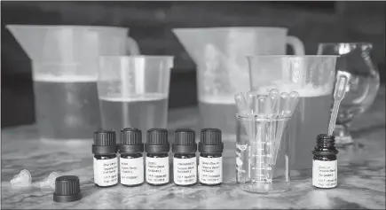  ?? LEAH OVERSTREET / THE NEW YORK TIMES ?? Terpene blend samples sit on a counter at Sweetwater Brewing Company in Atlanta.