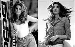  ?? PEPSI ?? Actress-model Cindy Crawford has re-created her 1992 Super Bowl Pepsi ad, left, in a 2018 spot, right, that also features her son. It will air during Super Bowl 52 on Feb. 4.