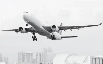  ??  ?? This file photo shows a Philippine Airlines passenger jet taking off at Manila Internatio­nal Airport in Manila.