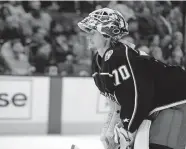  ?? [DORAL CHENOWETH III/DISPATCH] ?? Goaltender Joonas Korpisalo struggled in the Blue Jackets’ past two scrimmages.