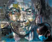  ?? NARDUS ENGELBRECH­T/AP ?? A woman walks past a mural of former President Nelson Mandela on Saturday in Cape Town, South Africa. The U.N. chief’s address marked Mandela’s birthday.
