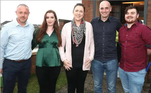  ??  ?? Marking 10 years of the cable project were Martin Doyle, Elaine Galligan, Bronagh Conlon, Allen O’Donoghue and Cillian Mullen.