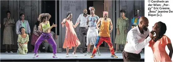  ??  ?? Gershwin an der Wien: „Porgy“Eric Greene, „Bess“Jeanine De Bique (u.).