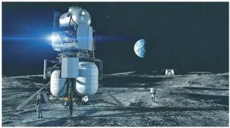  ?? ?? 上圖為登月艙，左圖為獵戶座飛船，右圖為運載火箭。（圖皆為太空總署提供）
