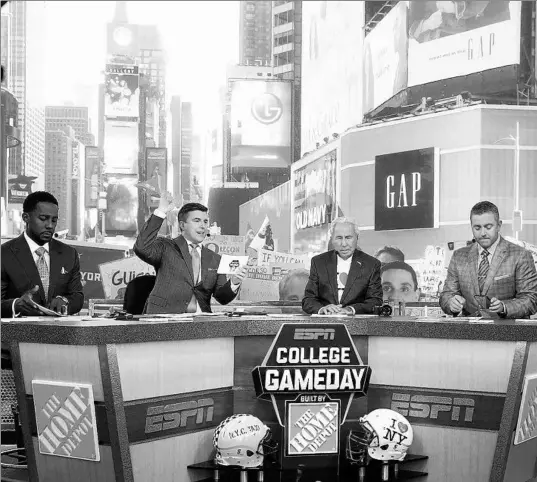  ?? MIKE STOBE/GETTY ?? “College GameDay” has been a popular staple for college football fans for years. “We’re still determinin­g what ‘GameDay’ would look like this season,” ESPN’s Lee Fitting told The AP.