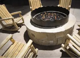  ?? DREAMSTIME TNS ?? A fire pit makes a great backyard feature. Make sure you prep for safety while using it.