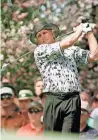  ?? STEPHEN MUNDAY/GETTY IMAGES ?? Greg Norman tees off during the final round in 1996.