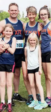  ??  ?? Coming from Berwick to race were, back row from left Darren Yates, Trish Yates, Georgia Oliver, front Harriet Yates and Hannah Yates.