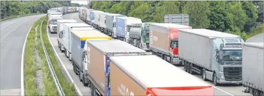  ?? Picture: Gary Browne FM3945004 ?? Operation Stack between Junction 9 and 10 of the M20 - MPs say the case for a lorry park is not proved