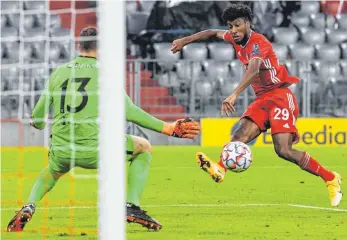  ?? FOTO: ANDREAS GEBERT/AFP ?? Die Champions League und Kingsley Coman, das passte zuletzt sehr gut zusammen. Auch gegen Atlético Madrid traf der Franzose von Bayern München.