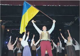  ?? (Pic: John Ahern) ?? GLORY TO UKRAINE: The loudest cheer of the evening came following a display of the Ukrainian flag on stage.