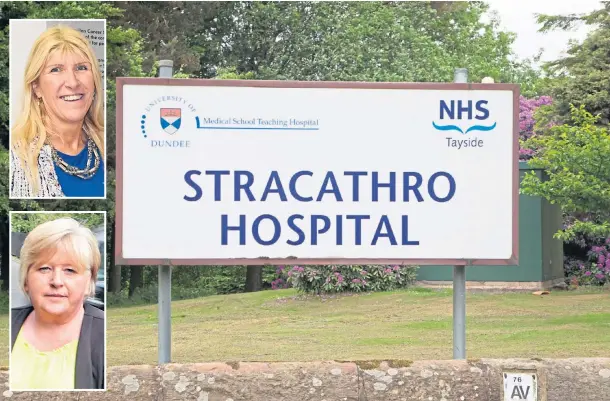  ??  ?? WORRYING TIMES: Gail Smith, top, has given assurances about Stracathro Hospital but community council chairwoman Jill Scott has concerns.