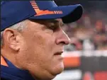  ?? RJ SANGOSTI / The Denver Post ?? Broncos head coach Vic Fangio looks on during Thursday night’s game against the Browns at Firstenerg­y Stadium in Cleveland.