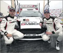  ??  ?? Parry (l) won BRC title with Elfyn Evans back in 2016